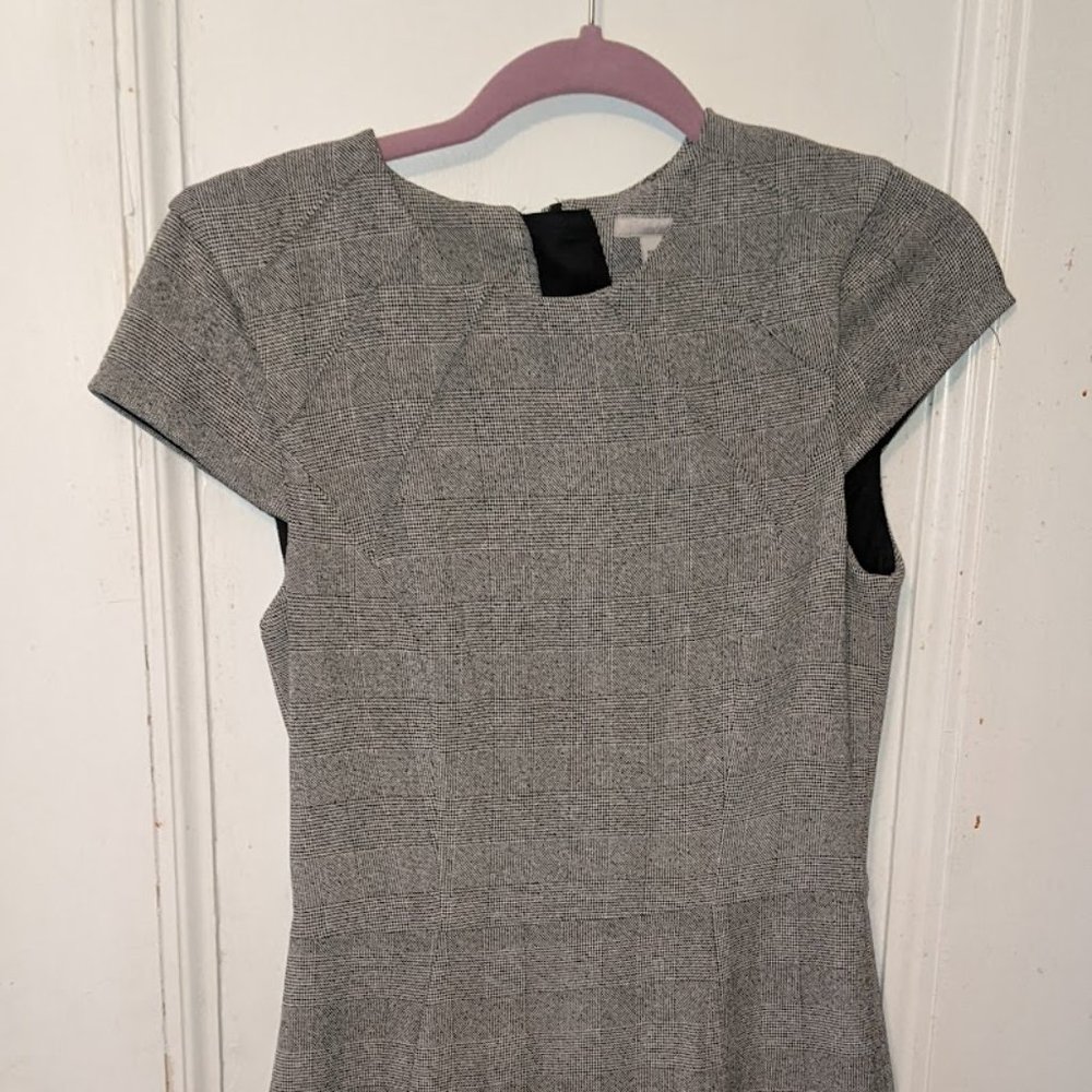 Midi length hounds tooth structured dress